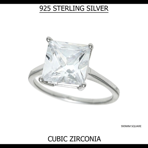 Square Stone Sterling Silver Ring